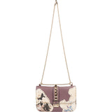Valentino Leather Rockstud Lock Floral Crossbody Bag
