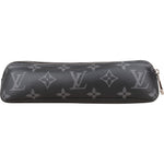 [🔄️B09 / F34] Louis Vuitton Canvas Monogram Black Leather Trousse Ronde Pencil Case - vintageandkickz
