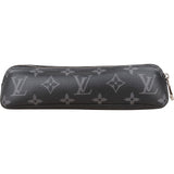 [🔄️B09 / F34] Louis Vuitton Canvas Monogram Black Leather Trousse Ronde Pencil Case - vintageandkickz