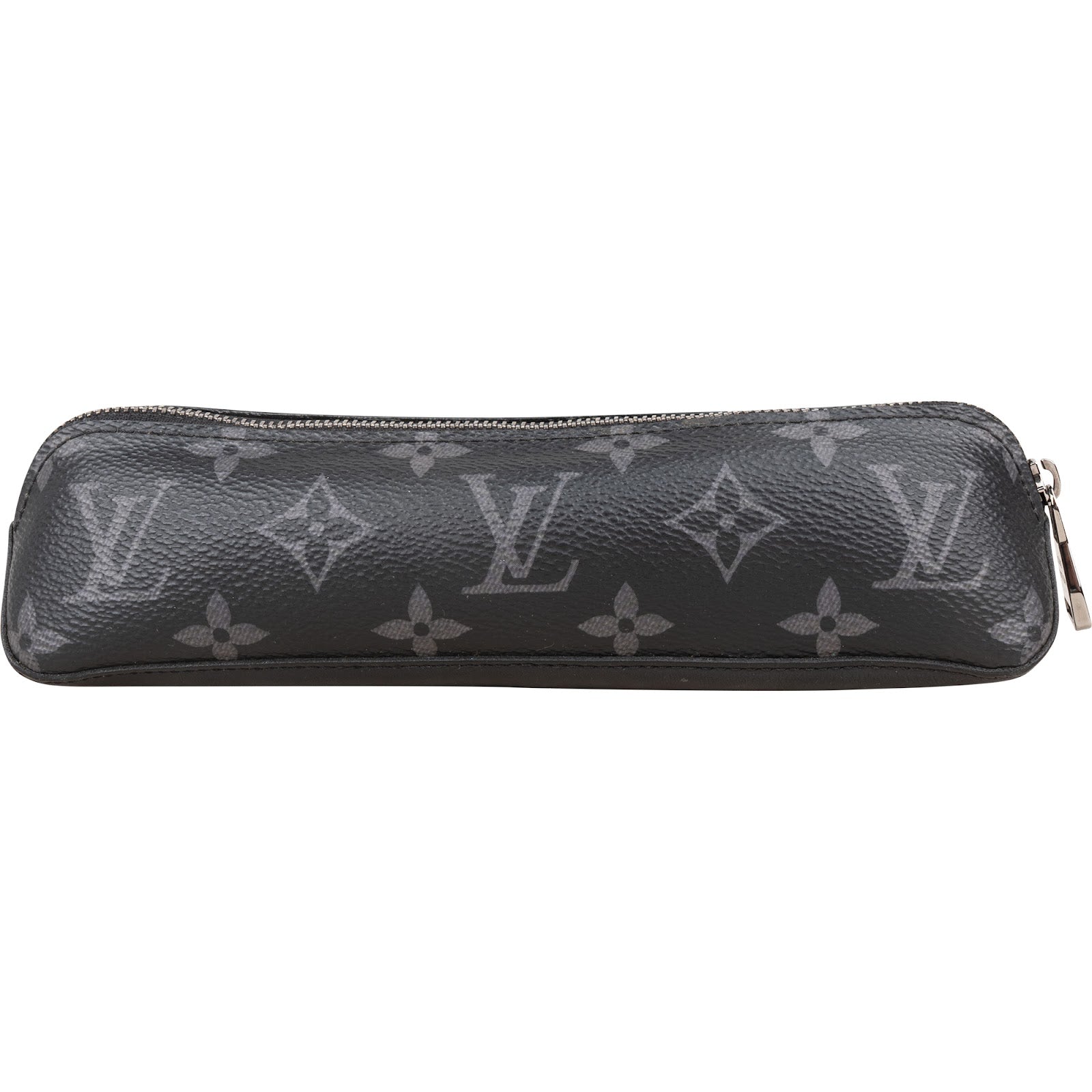 [🔄️B09 / F34] Louis Vuitton Canvas Monogram Black Leather Trousse Ronde Pencil Case - vintageandkickz