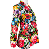 Dolce & Gabbana Multicolor Floral Printed Double-Breasted Blazer (IT42)
