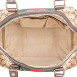 Gucci Monogram GG Canvas  Web Boston Bag Handbag