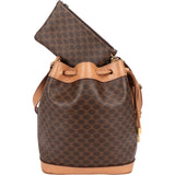 Celine Macadam Monogram Canvas Drawstring Bucket Shoulder Bag
