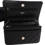Chanel Quilted Caviar Leather Wallet on Chain Crossbody Bag