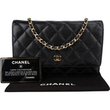 Chanel Quilted Caviar Leather Classic Wallet On Chain Crossbody Bag