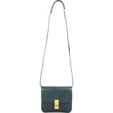 Celine Green Calfskin Classic Box Bag Small Crossbody Bag