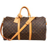 Louis Vuitton Monogram Canvas Keepall 50 Bandoulière Travel Bag