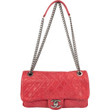 Chanel Quilted Soft Calfskin Palladium Easy Single Flap Shoulder Bag