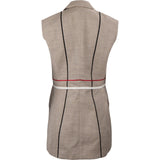 Burberry Beige Wool Horseferry Tailored Fringed Dress Vest (UK 8 / DE 36)