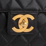 Chanel Quilted Caviar Leather 24K Top Handle Briefcase Handbag
