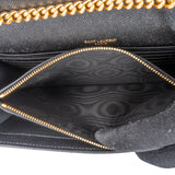 Saint Laurent Grain de Poudre Leather Monogram Wallet On Chain Crossbody Bag