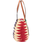 Loewe Ibiza Raffia Multicolor Zigzag Shell Tote Basket Shoulder Bag