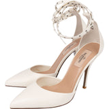 Valentino White Leather Love Latch Ankle Straps Pumps (38,5)