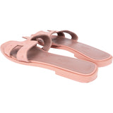 Hermès Pink Exotic Leather Ostrich Oran Sandals (38,5)