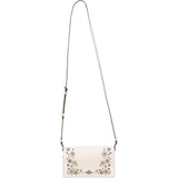 Coach Pebbled Leather Tea Rose Applique Foldover Crossbody Bag
