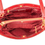 Prada Red Vitello Shine Leather Tote Handbag