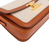 Celine Canvas & Calfskin Teen Triomphe Crossbody Bag