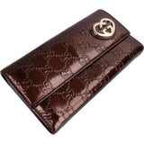 Gucci Patent Leather Guccissima Lovely Heart Continental Wallet