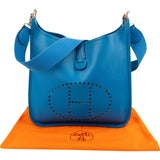 Hermès Bleu Epsom Leather Evelyne GM Crossbody Bag