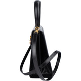 Salvatore Ferragamo Black Boxcalf Leather Gancini Top Handle Handbag