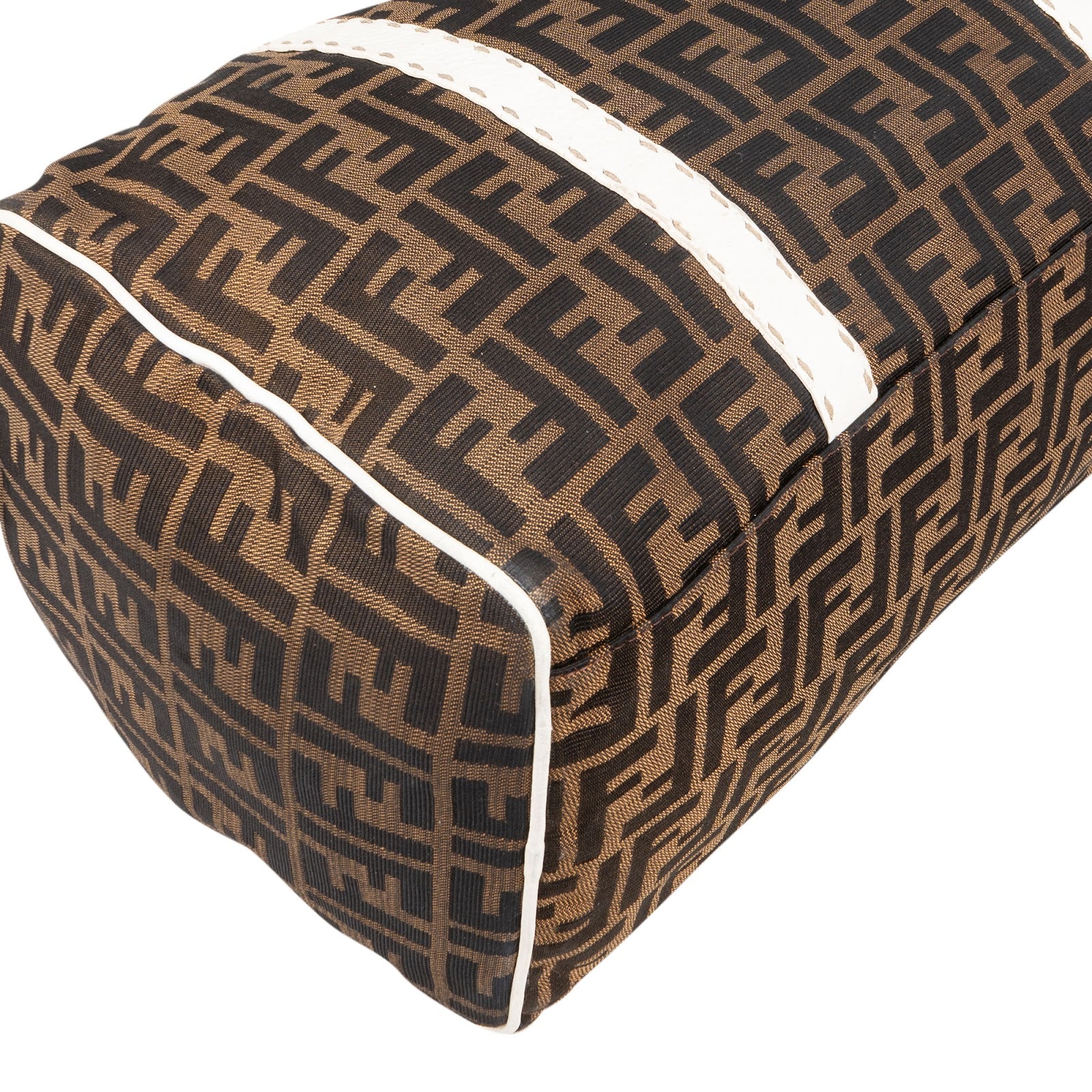 Fendi Monogram Zucca Canvas Boston Bag Handbag - vintageandkickz