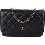 Chanel Quilted Caviar Leather Wallet On Chain Crossbody Bag