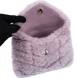 Yves Saint Laurent Shearling Puffer Envelope Clutch