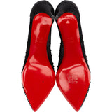 Christian Louboutin Black Mesh Glitter Follies Strass Pumps (37,5)