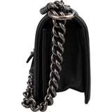 Chanel Chevron Quilted Lambskin Small Boy Single Flap Crossbody Bag