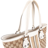 Gucci Monogram GG Canvas Vertical Stripe Tote Handbag