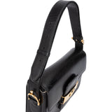 Celine Black Leather Triomphe Shoulder Bag