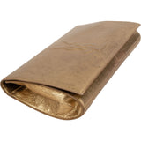 Yves Saint Laurent Crinkled Metallic Leather Cassandre Clutch