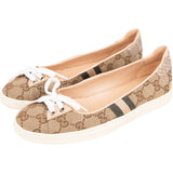 Gucci Monogram GG Canvas Lace-Up Sneaker Ballerina Flats (35)
