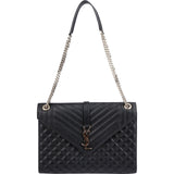Saint Laurent Quilted Grained Leather Large Envelope Crossbody Bag