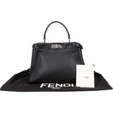 Fendi Black Leather Peekaboo Handbag