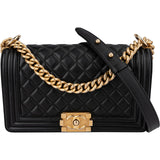 Chanel Quilted Lambskin Medium Boy Crossbody Bag