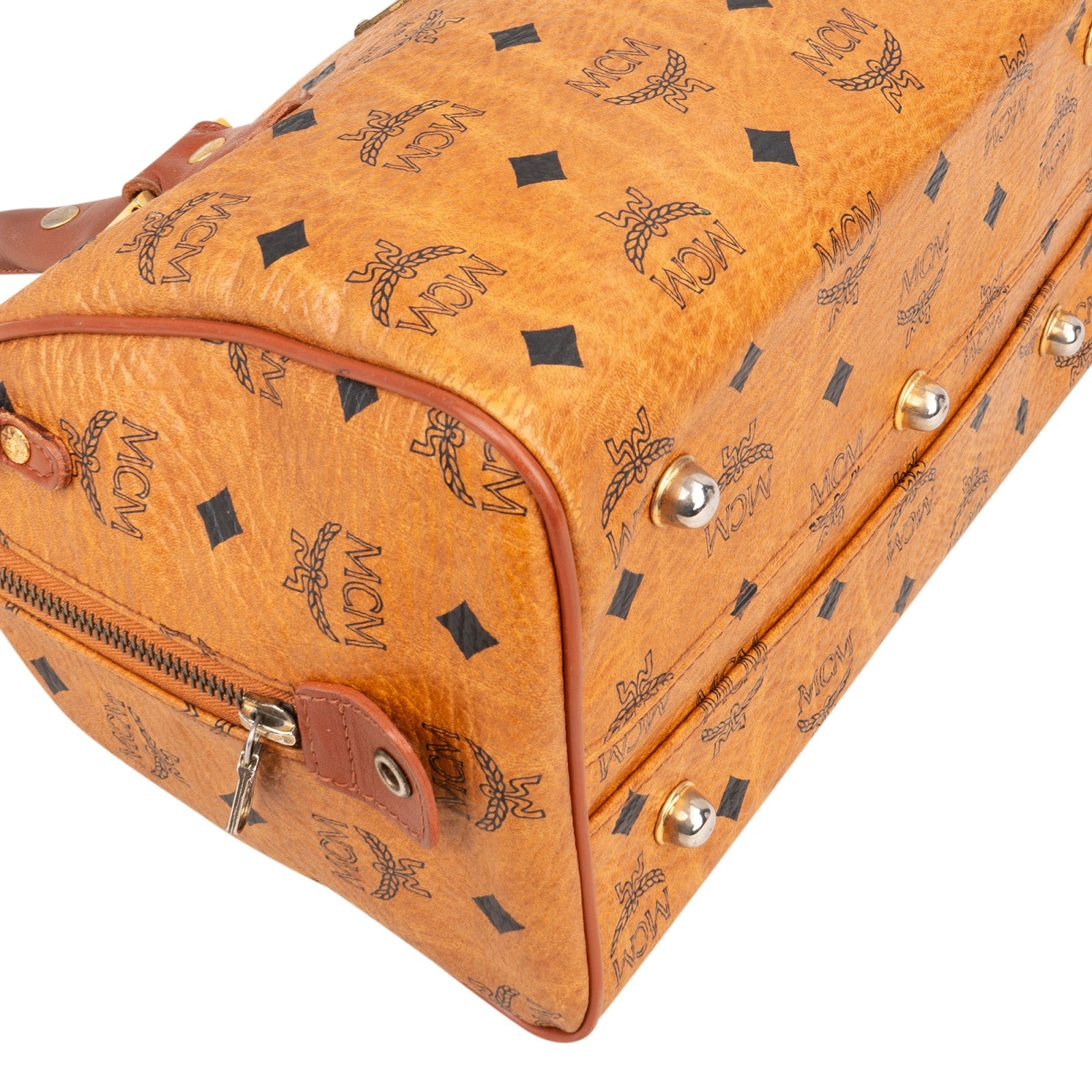 MCM Monogram Visetos Boston Handbag - vintageandkickz