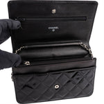 Chanel Quilted Patent Leather Wallet On Chain Crossbody Bag - vintageandkickz