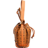 MCM Monogram Visetos Aren Drawstring Bucket Crossbody Bag