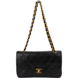 Chanel Quilted Lambskin 24K Gold Small Double Flap Shoulder Bag