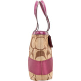 Coach Monogram Signature Stripe Tote Handbag