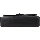 Chanel Quilted Caviar Leather Palladium Medium Double Flap Shoulder Bag