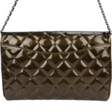 Chanel Quilted Patent Leather Palladium Single Flap Shoulder Bag