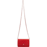 Chanel Quilted Caviar Leather Wallet On Chain Crossbody Bag
