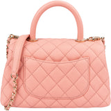 Chanel Quilted Caviar Leather Small Coco Top Handle Shoulder Handbag