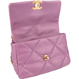 Chanel 19 Purple Quilted Lambskin Single Flap Crossbody Bag