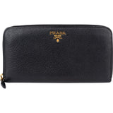 Prada Vitello Grained Leather Large Zip Around Wallet 1ML506