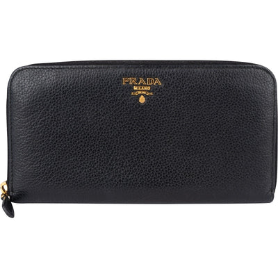 Prada Vitello Grained Leather Large Zip Around Wallet 1ML506