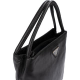 Prada Black Nappa Leather Triangle Tote Handbag
