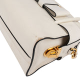 Miu Miu White Madras Leather Bow Handbag